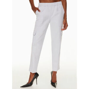 Aritzia Babaton Titan Mid-Rise Cargo Pants Size 6‎ Ivory Pull On Cotton Silk